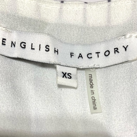 English Factory Navy Blue Palm Tree Full Length Square Pants Jumpsuit Size XS - Picture 14 of 15